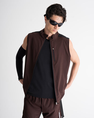 Chaleco regular fit sin capucha negro bloques