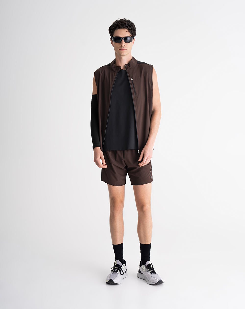 Chaleco regular fit sin capucha negro bloques