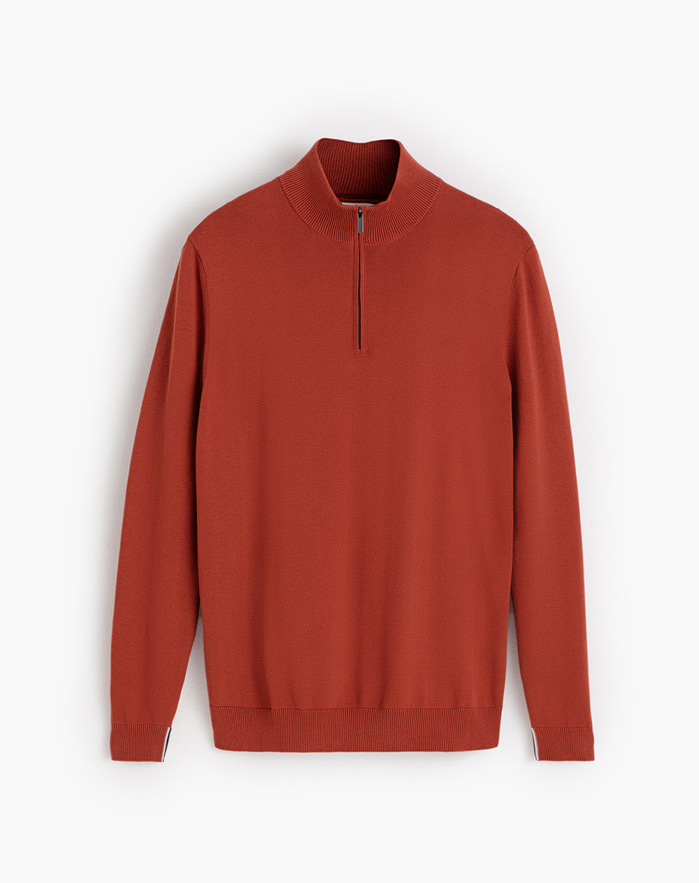 Buzo regular tejido de punto algodón terracota hombre