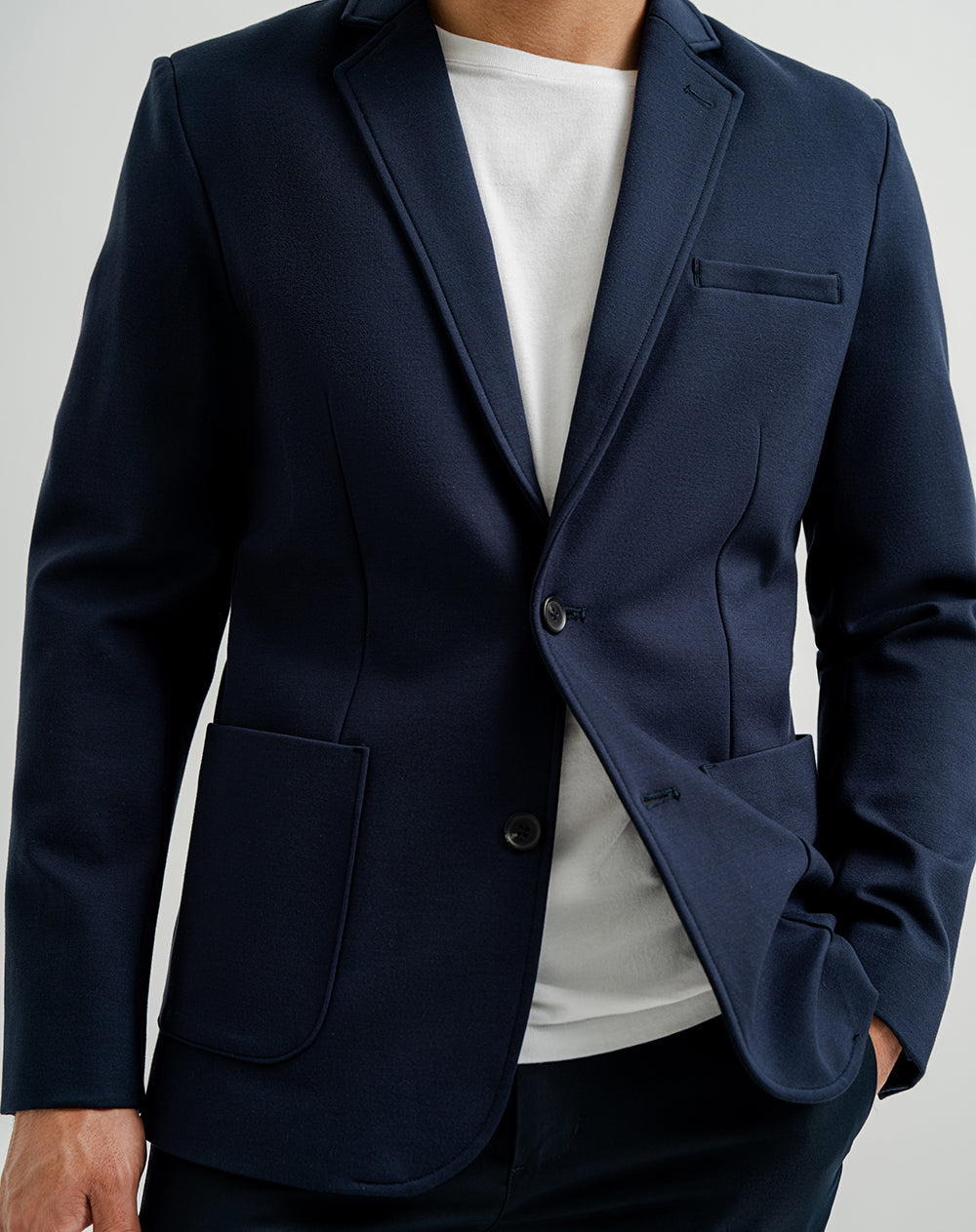 Chaqueta regular fit sin capucha azul