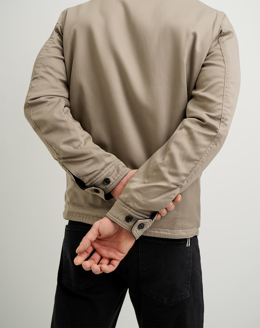 Chaqueta regular fit sin capucha café