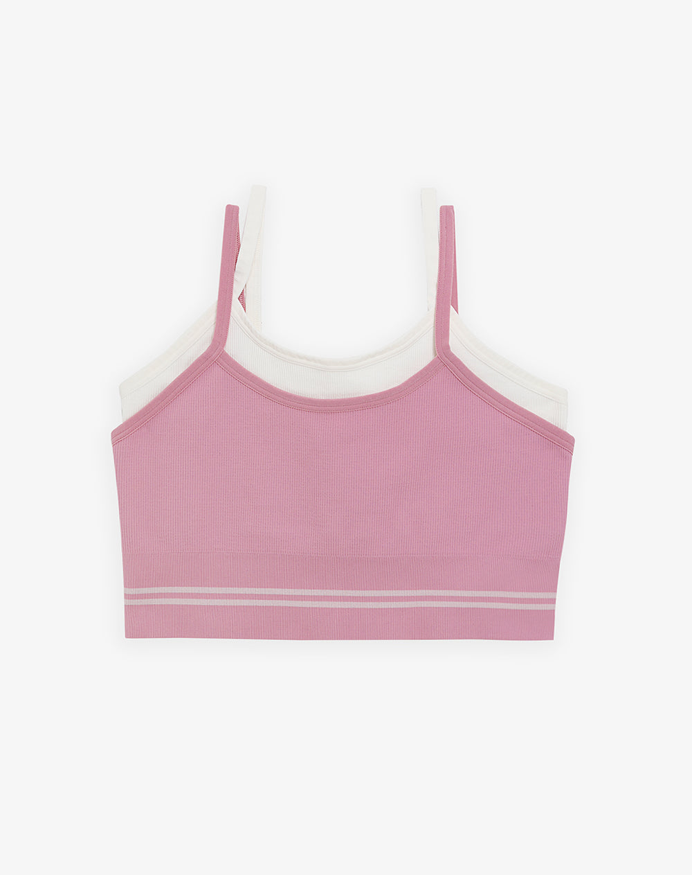 Top en tiras delgadas soporte medio rosado