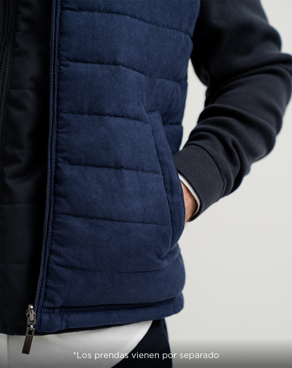 Chaleco acolchado regular azul hombre