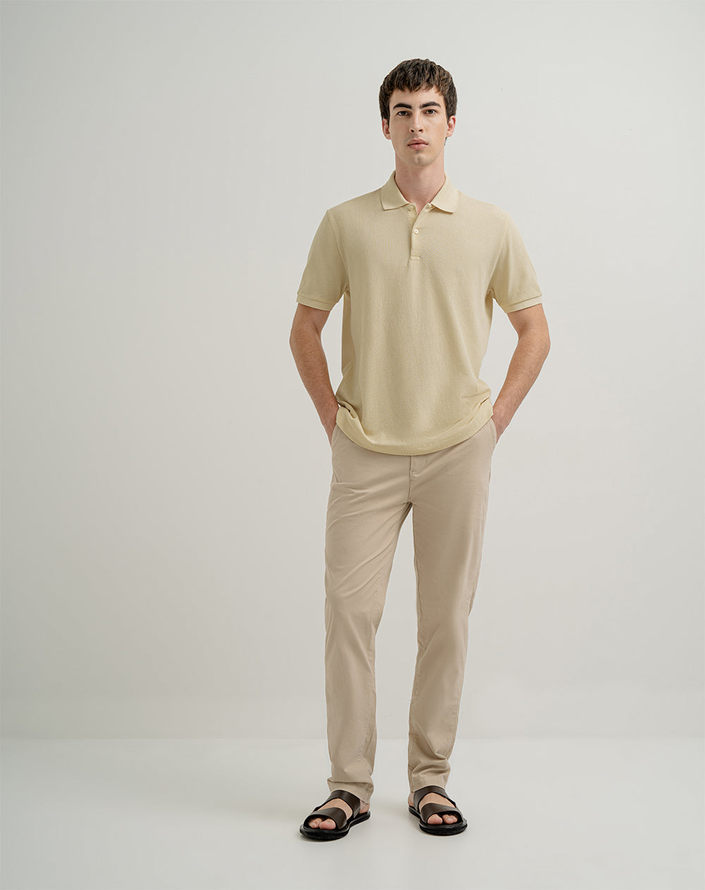 Polo regular fit crema