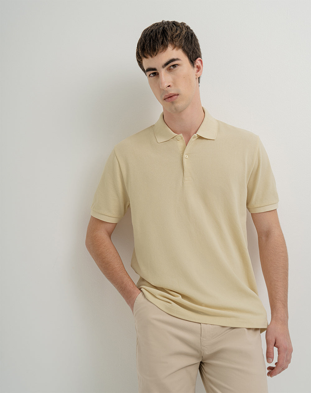 Polo regular fit crema