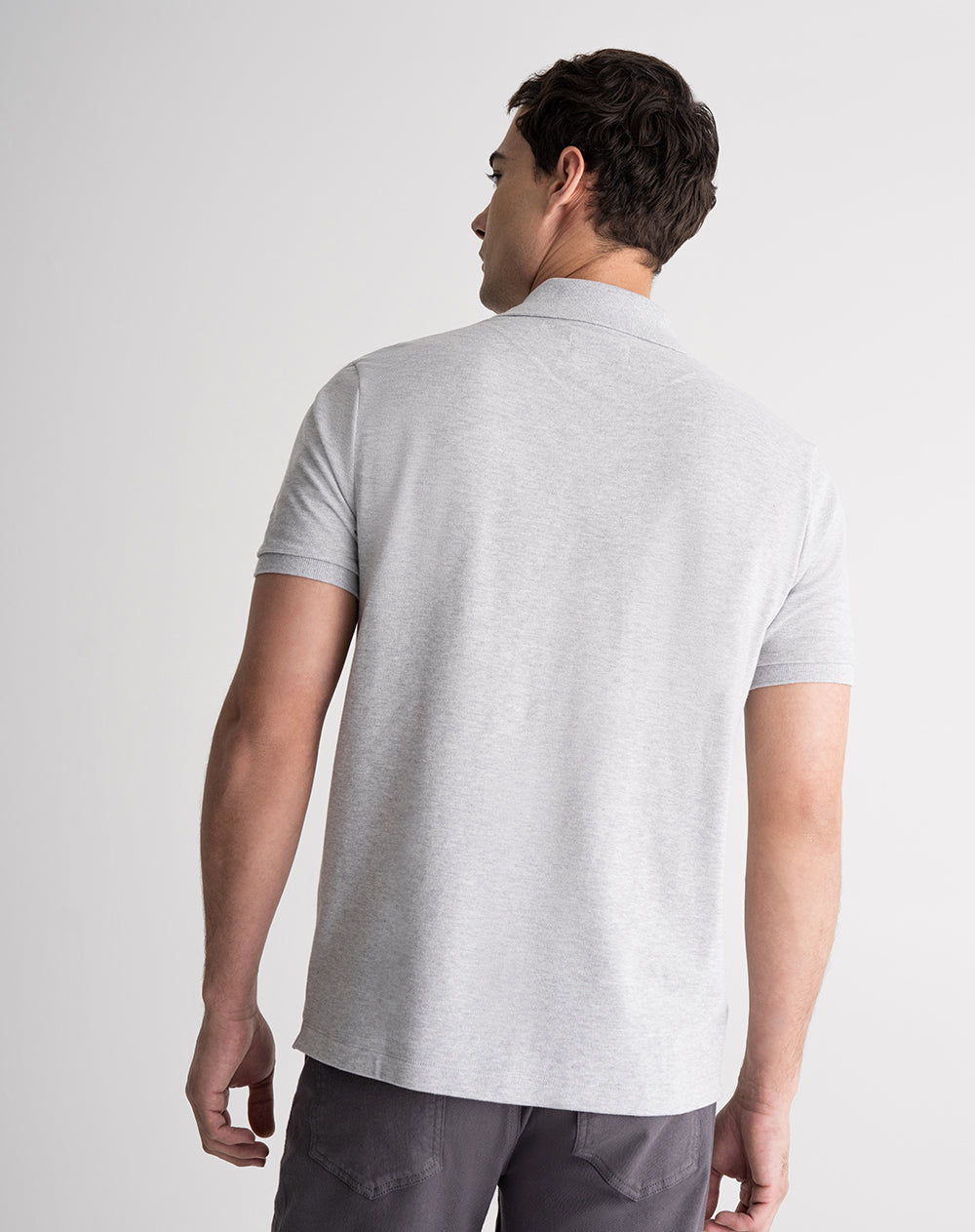 Polo regular algodón gris hombre