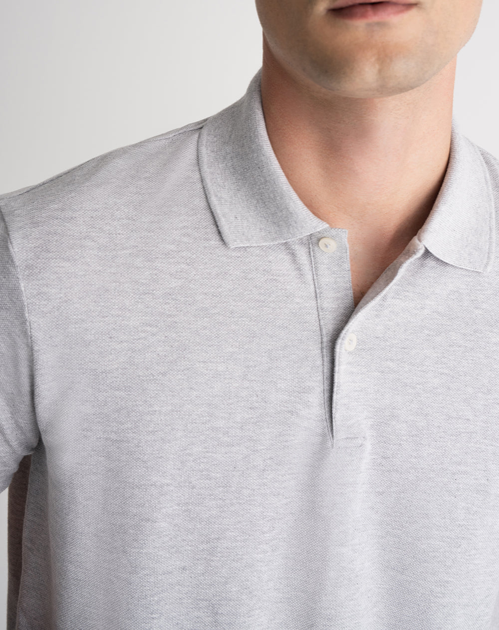 Polo regular algodón gris hombre