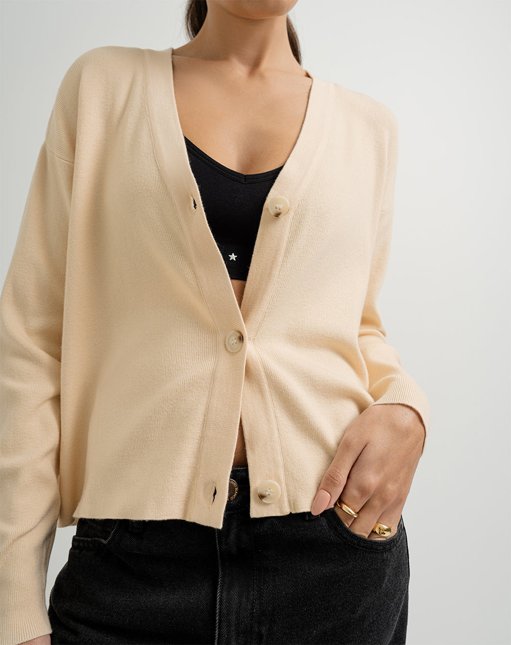 Buzo oversized fit crema