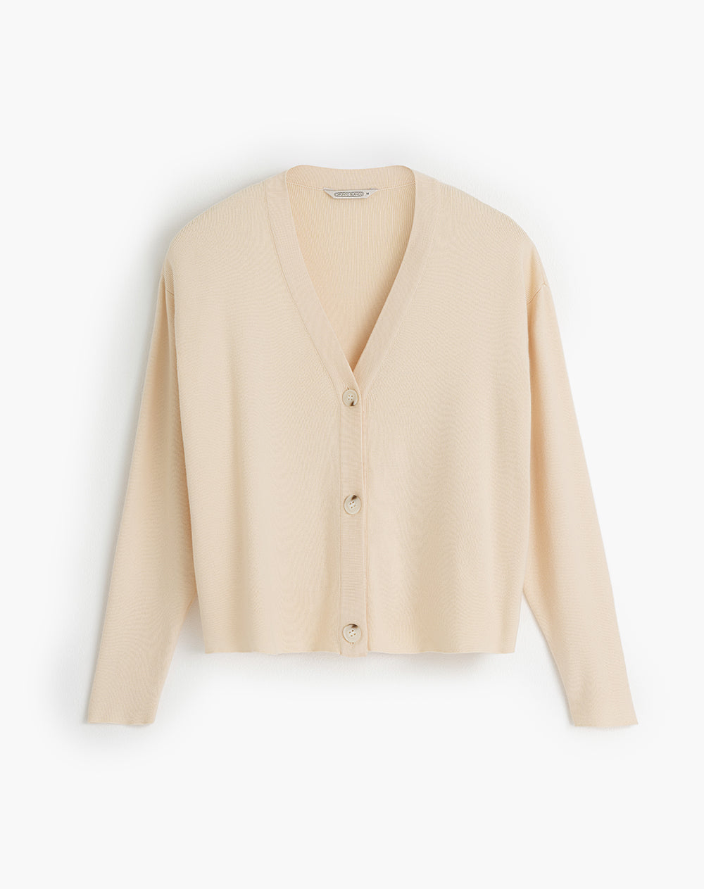 Suéter semi ajustado tejido de punto crema mujer