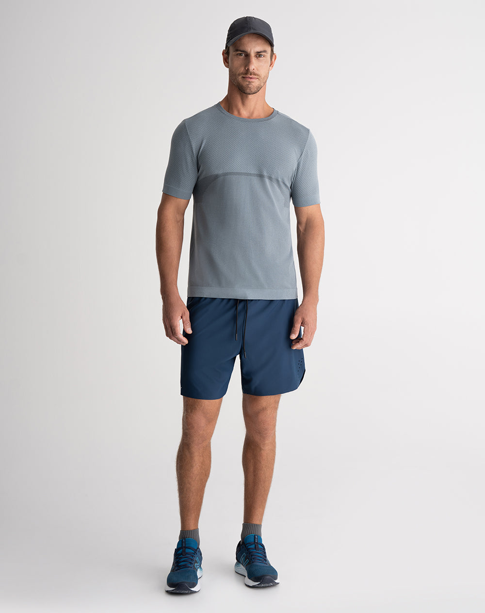 Camiseta deportiva hombre antibacterial azul