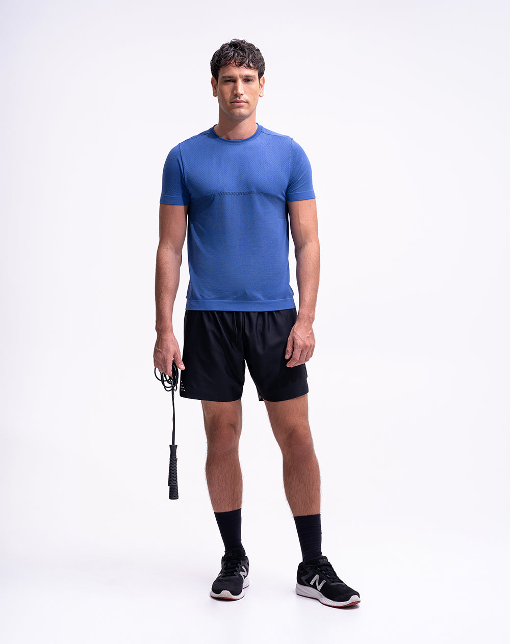 Camiseta deportiva antibacterial azul hombre