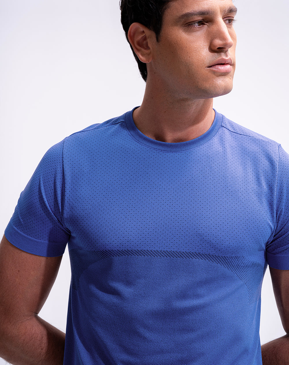 Camiseta deportiva antibacterial azul hombre