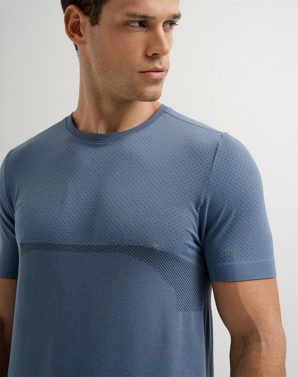 Camiseta deportiva  hombre antibacterial azul