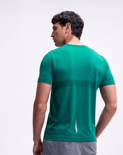 Camiseta deportiva antibacterial verde hombre