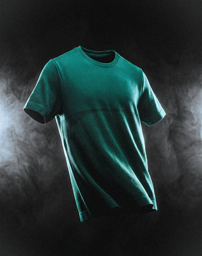 Camiseta deportiva antibacterial verde hombre