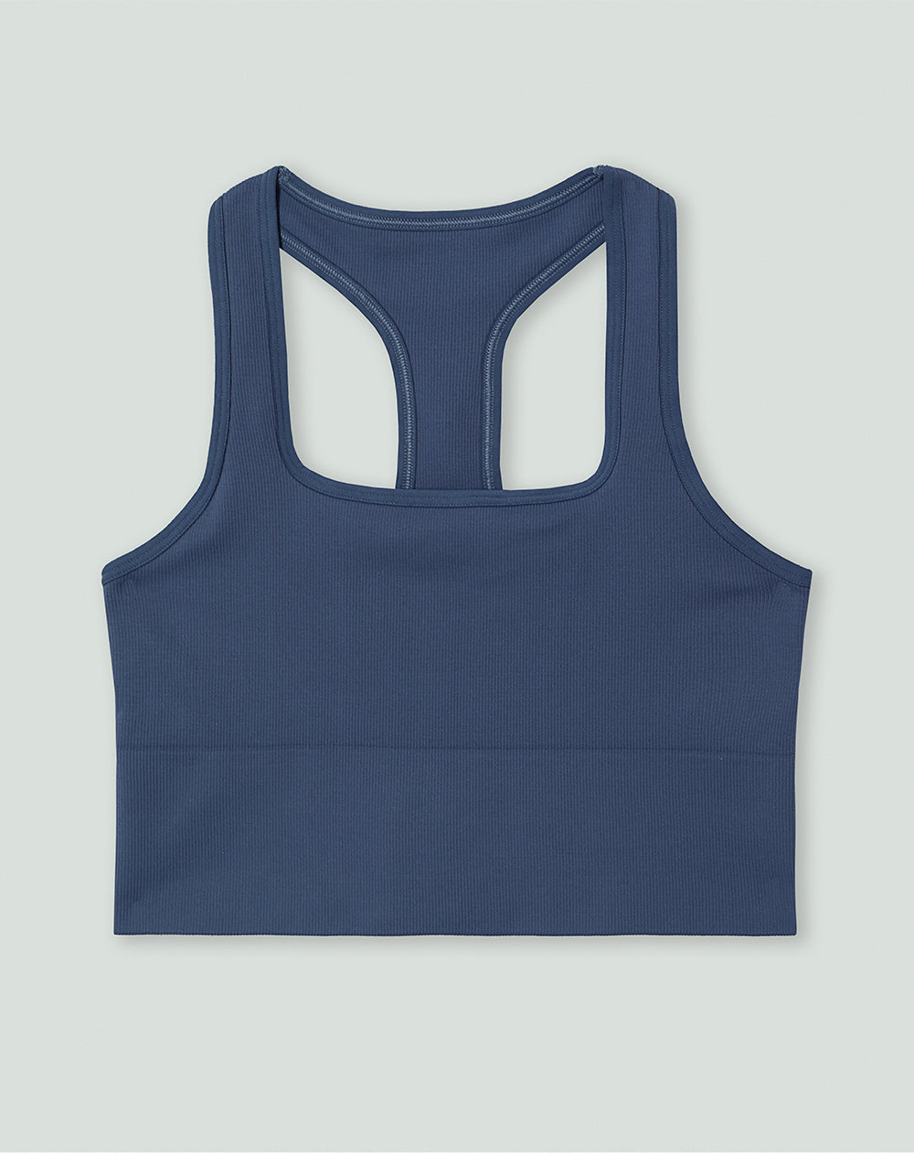 Top deportivo soporte alto seamless pocas costuras azul