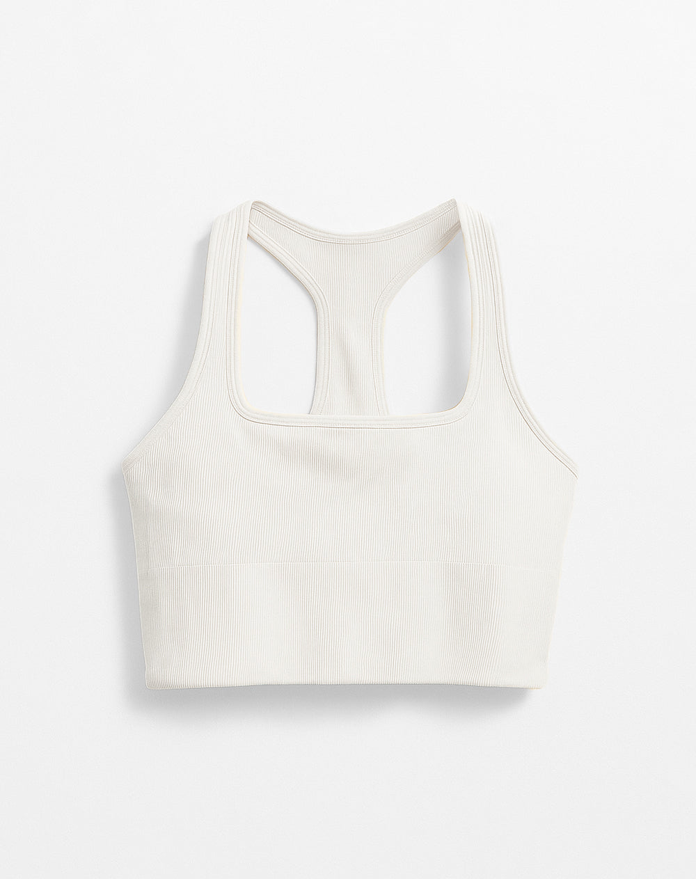 Crop top deportivo soporte alto seamless habano