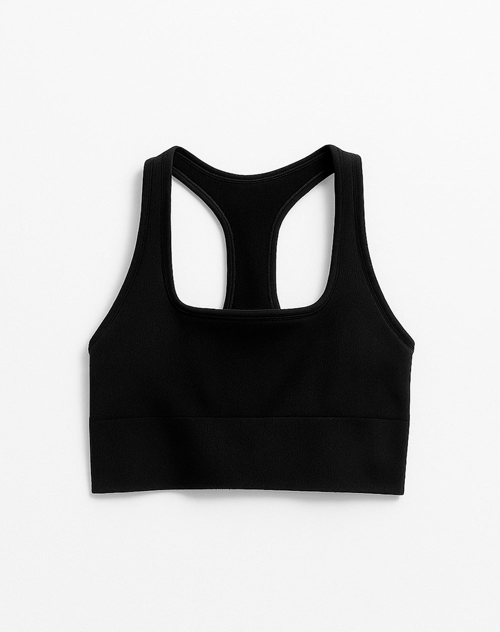 Crop top deportivo soporte alto seamless negro