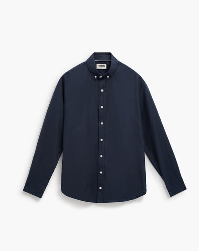 Camisa regular fit manga larga azul