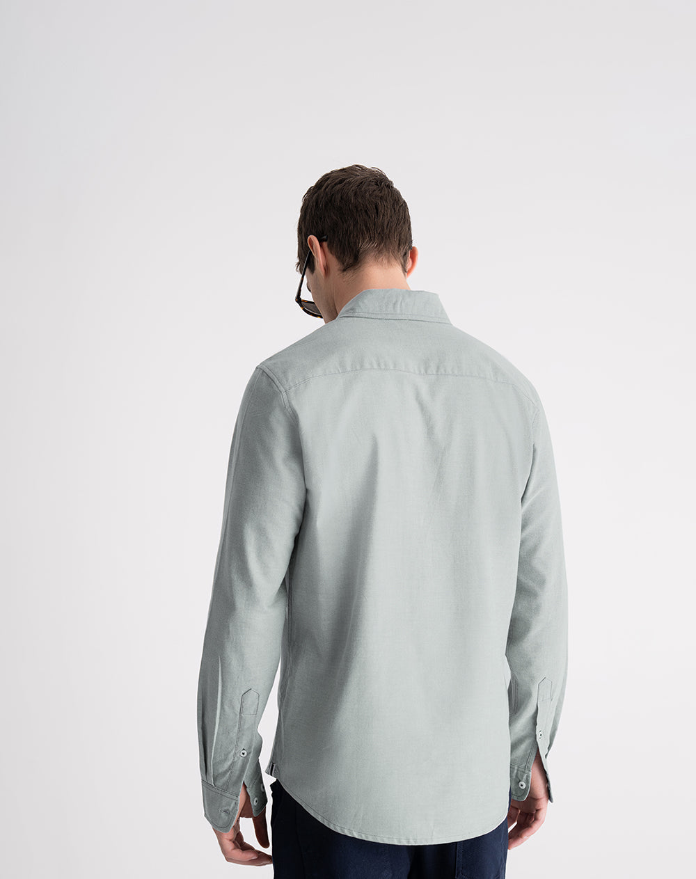 Camisa regular fit manga larga verde