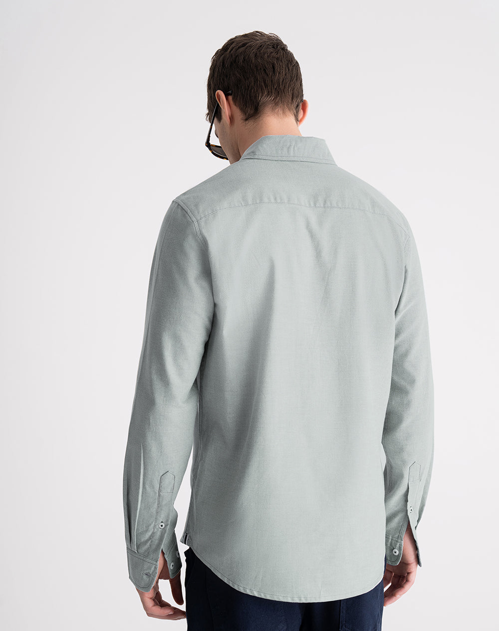 Camisa regular fit manga larga verde
