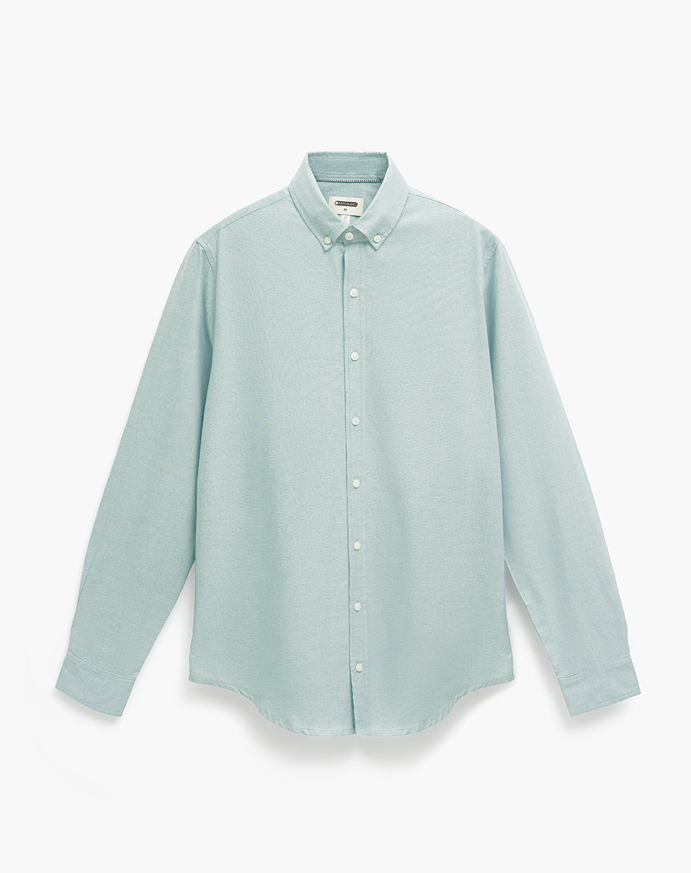 Camisa manga larga regular verde hombre