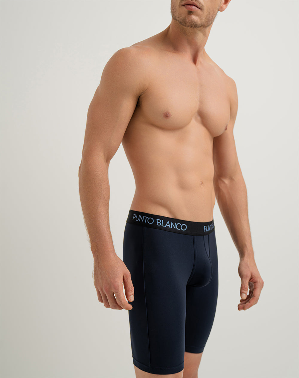 Bóxer deportivo largo microfibra azul
