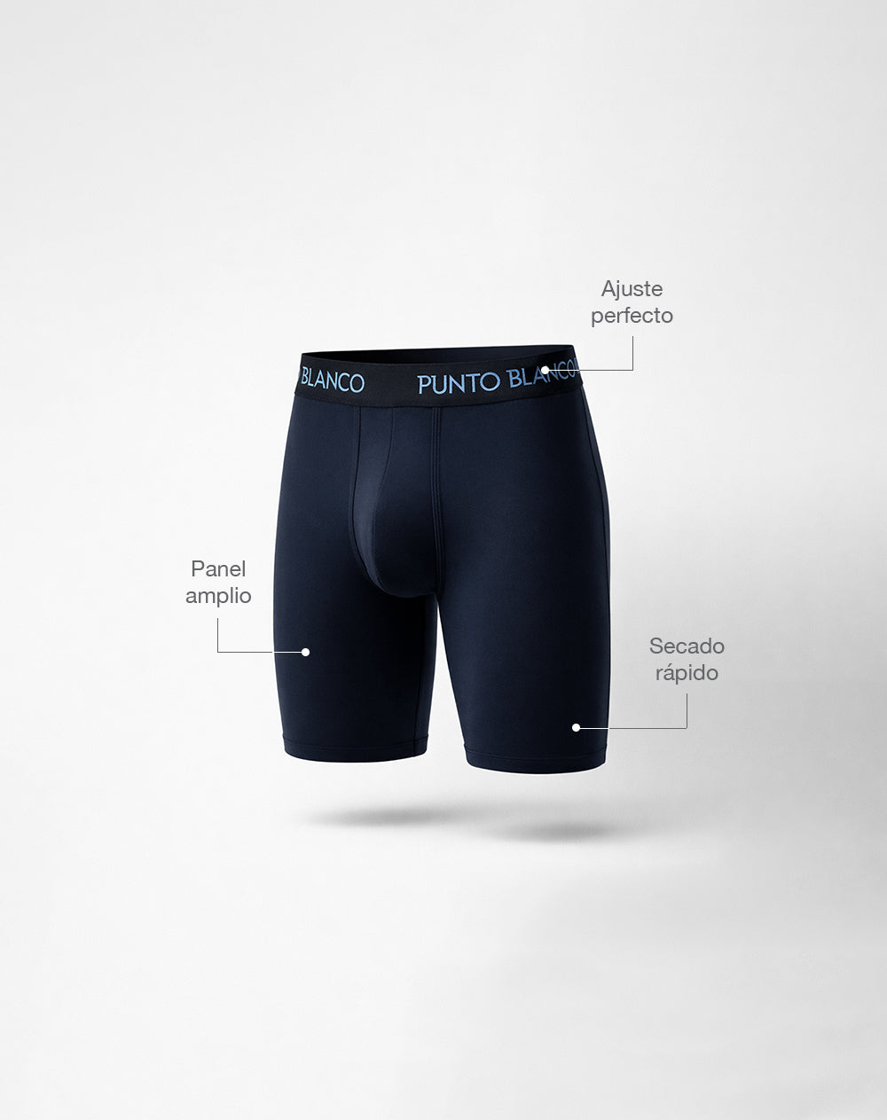 Bóxer deportivo largo microfibra azul