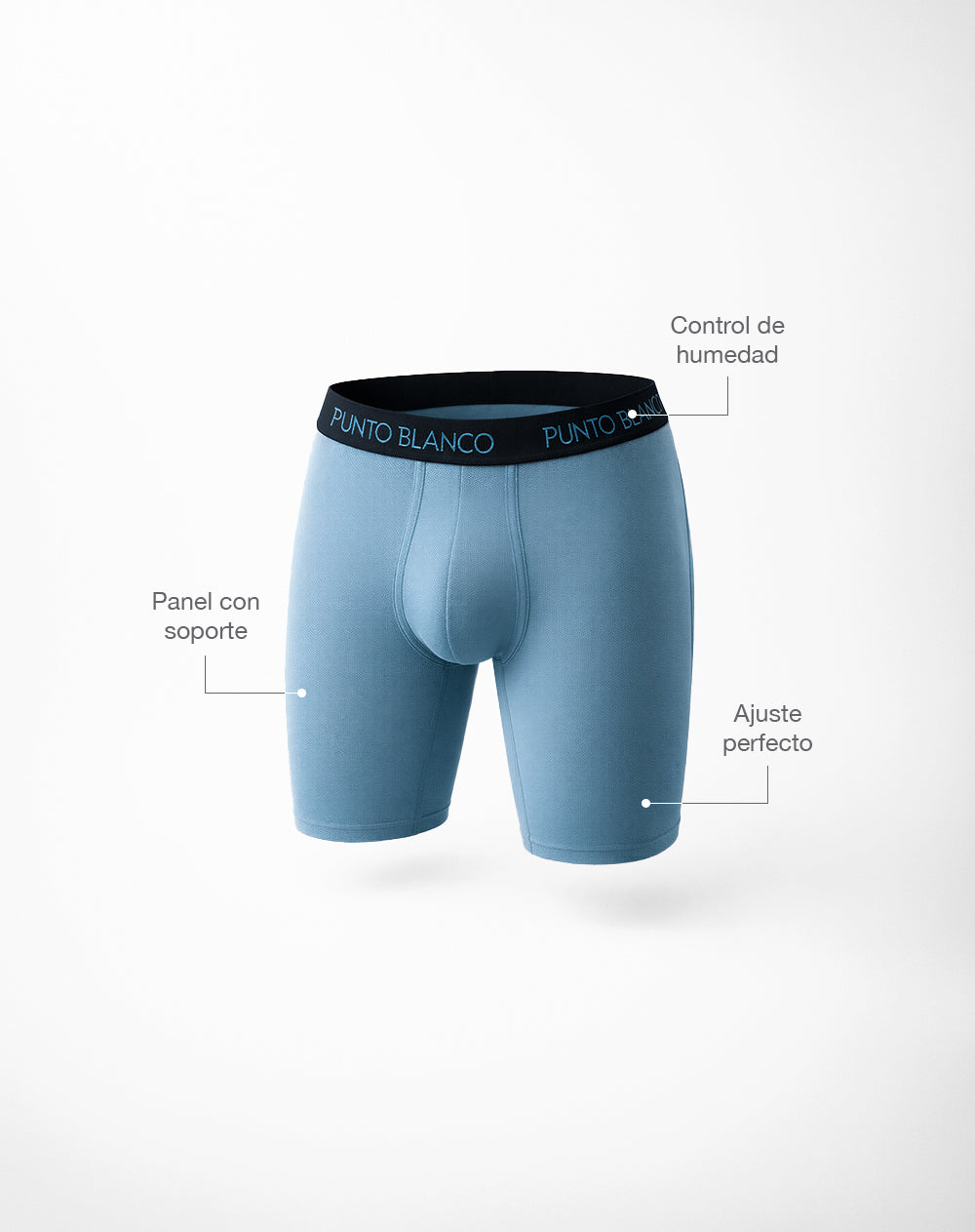 Bóxer deportivo largo microfibra azul