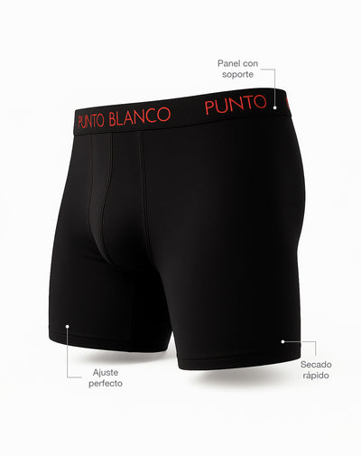 Bóxer deportivo largo microfibra negro