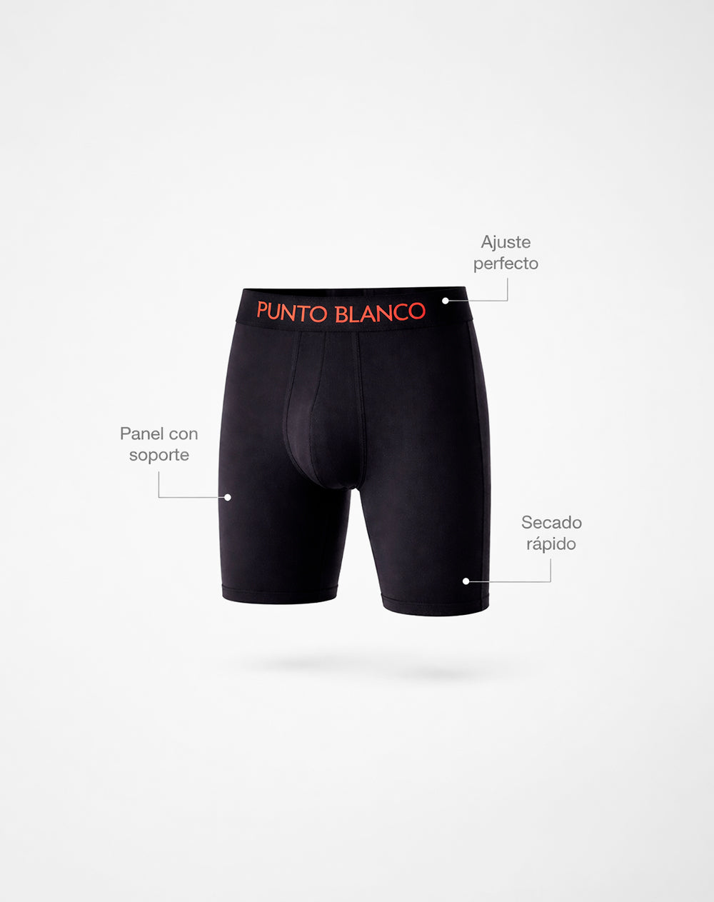 Bóxer deportivo largo microfibra negro