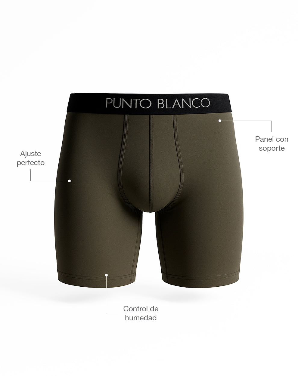 Bóxer deportivo largo microfibra verde
