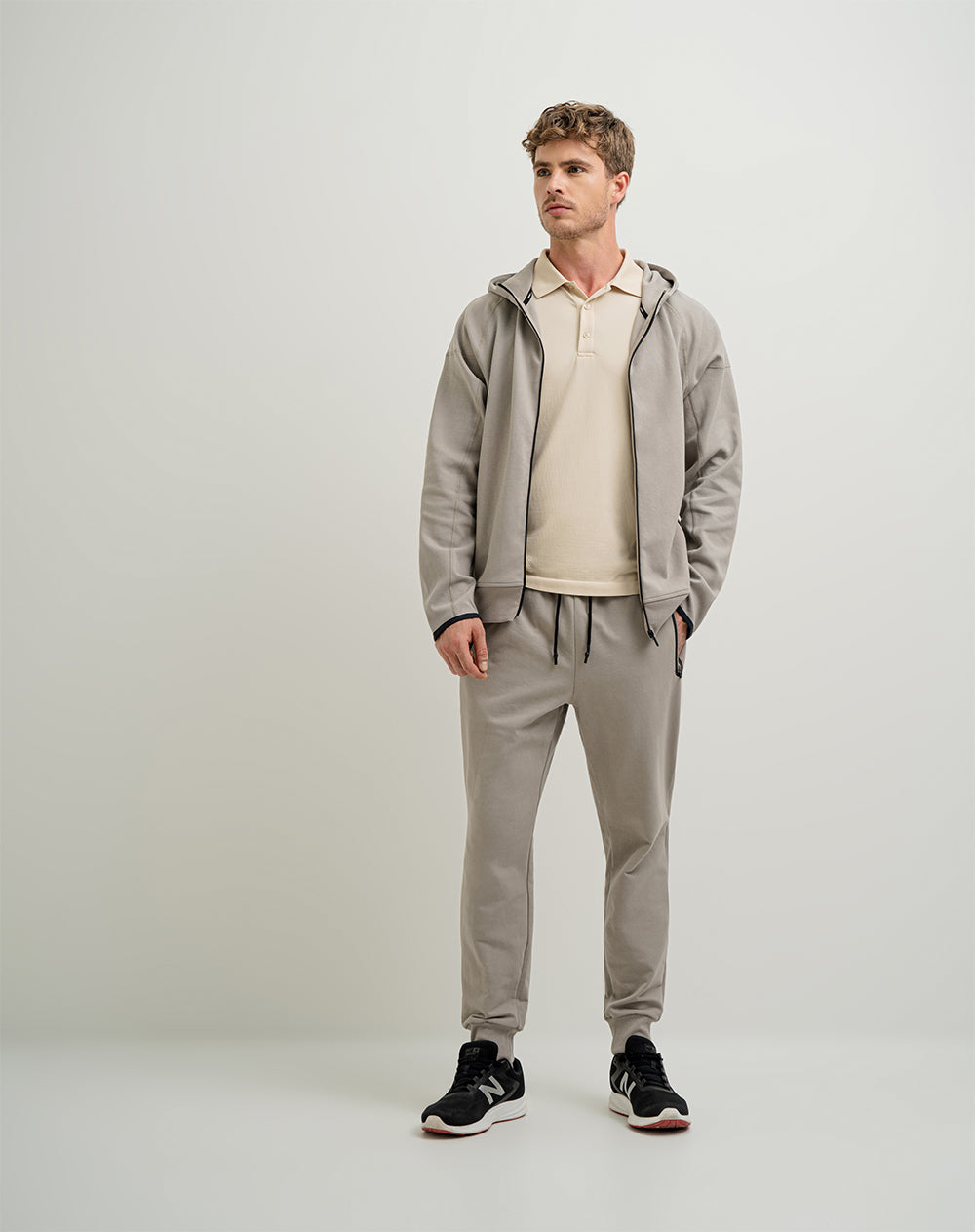 Chaqueta algodón sostenible con capucha cáfe para hombre