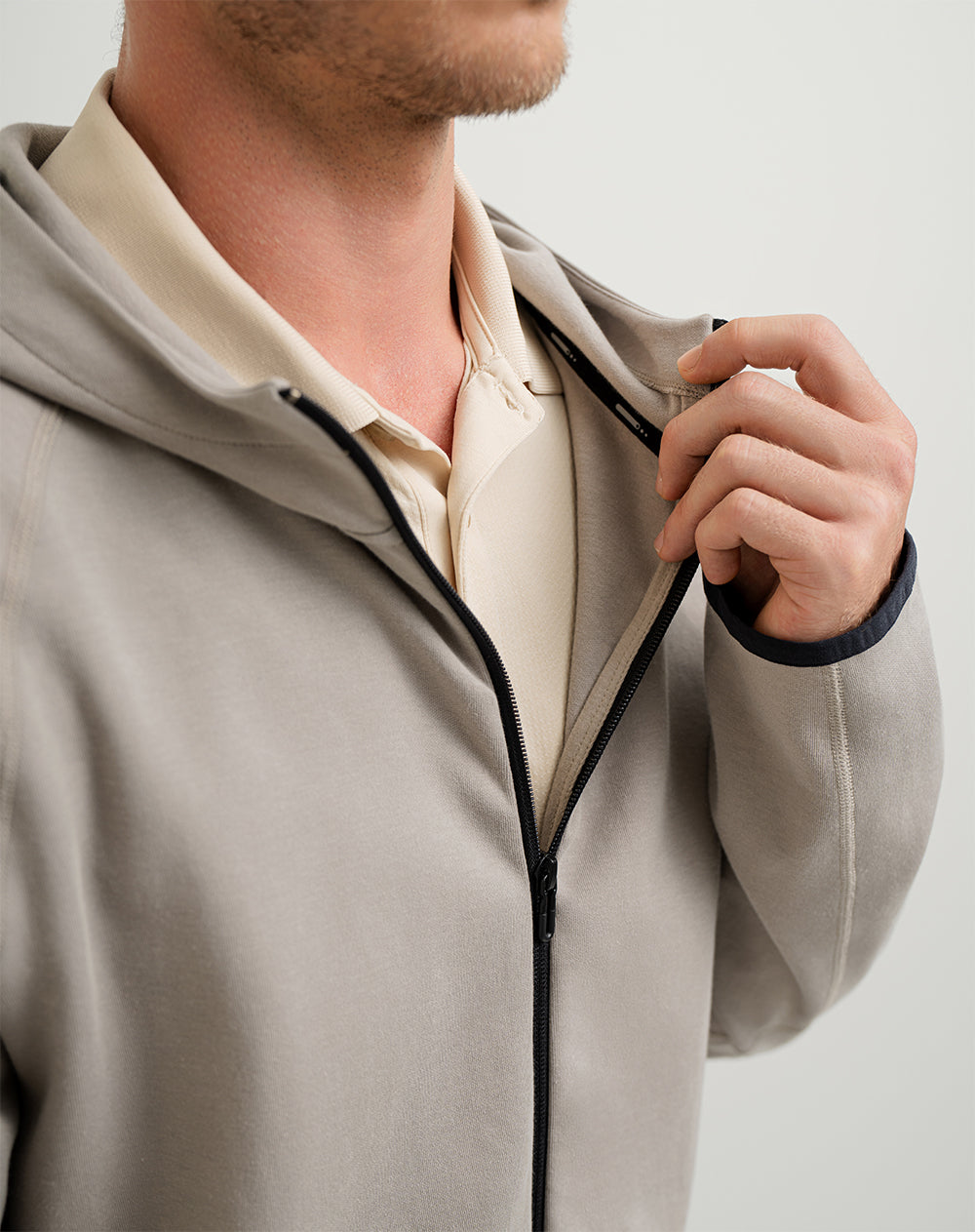Chaqueta algodón sostenible con capucha cáfe para hombre