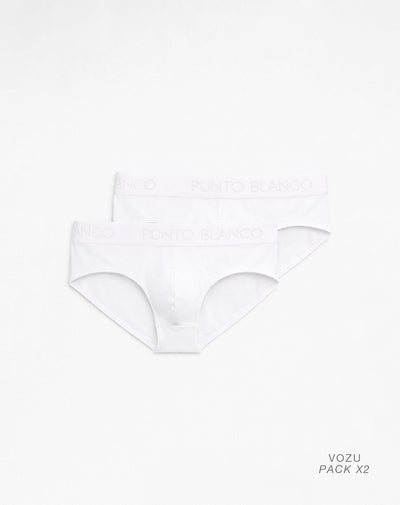 Bóxer brief algodón panel anatómico x2unds blanco