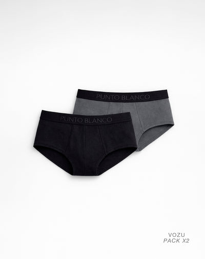 Bóxer brief algodón panel anatómico x2unds surtido
