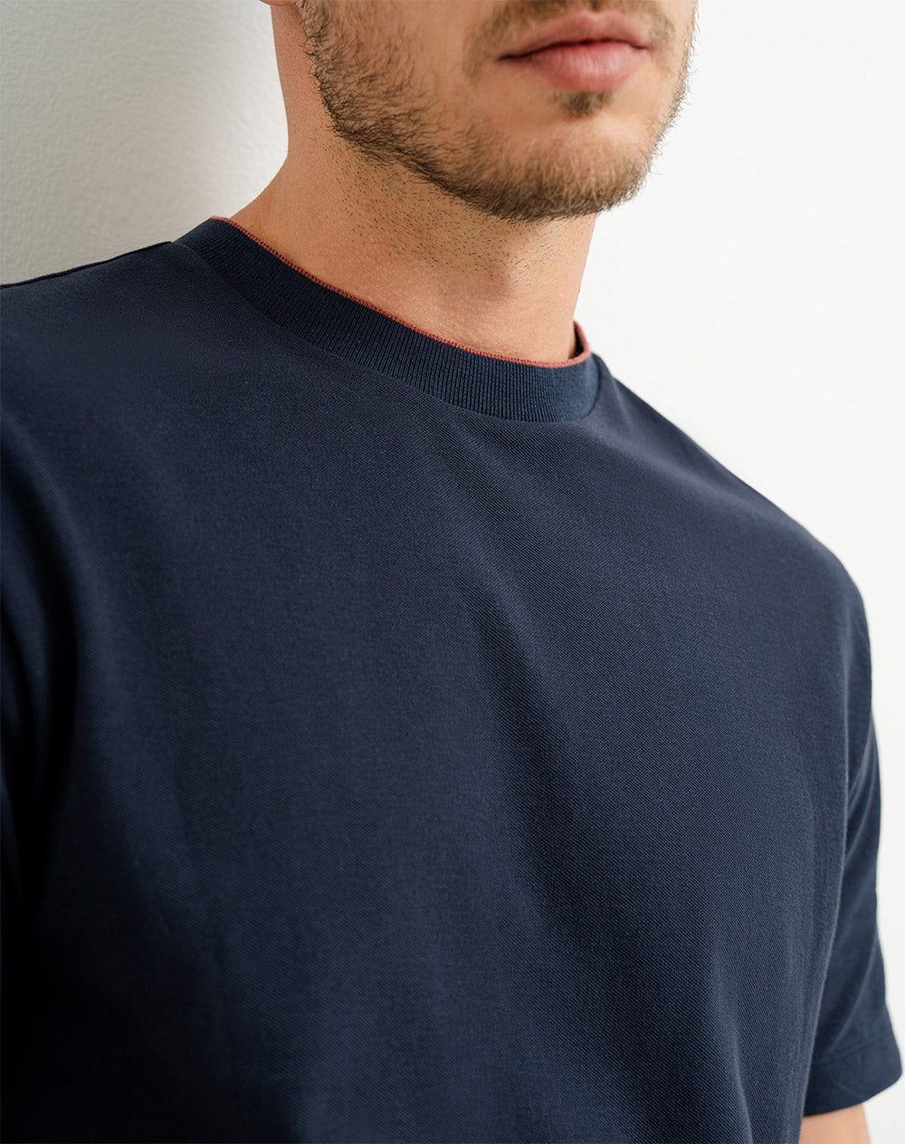 Camiseta regular algodón sostenible azul hombre