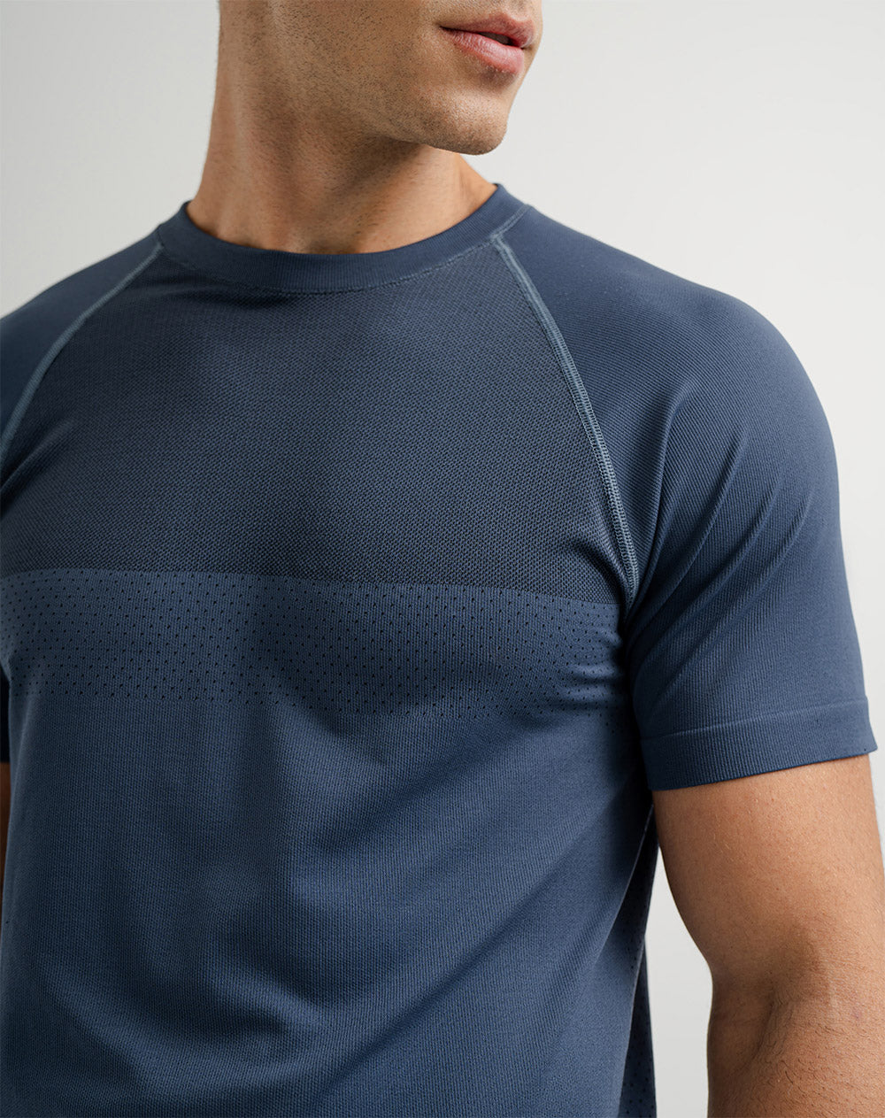 Camiseta deportiva  hombre antibacterial azul