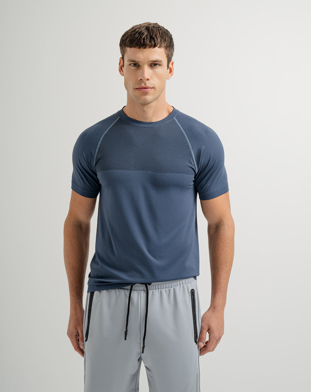 Camiseta deportiva  hombre antibacterial azul