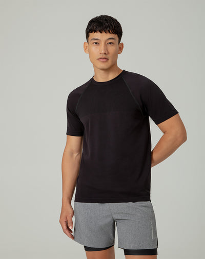 Camiseta deportiva  hombre control humedad negra
