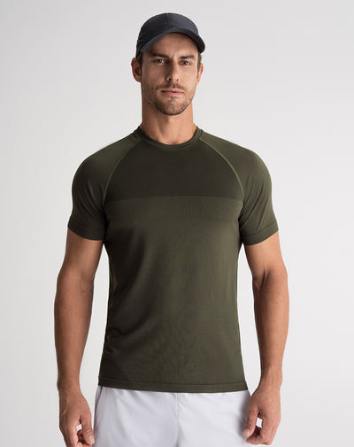 Camiseta deportiva hombre antibacterial verde