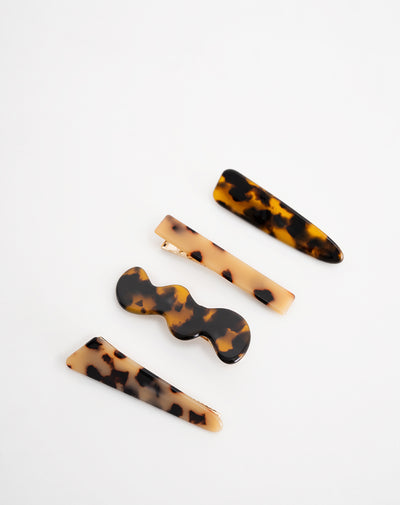 Set de ganchos para el cabello carey surtidos