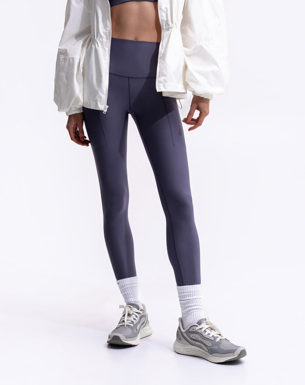 Legging deportivo control abdomen morado mujer