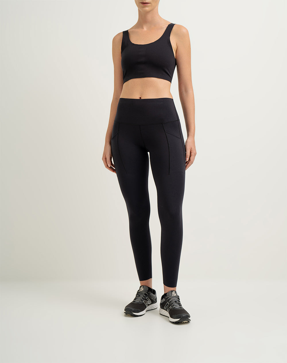 Legging deportivo control abdomen negro mujer