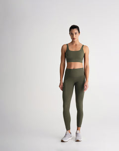 Legging deportivo control abdomen verde mujer