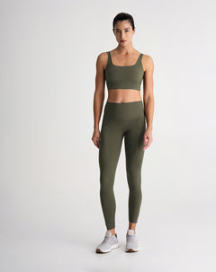 Legging deportivo control abdomen verde mujer
