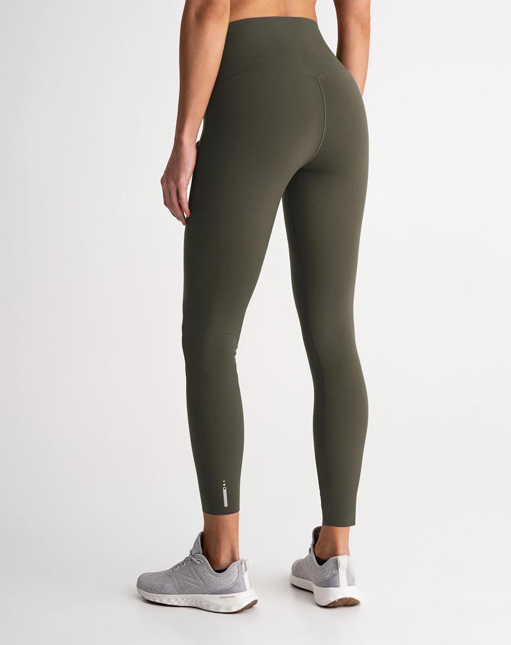 Legging deportivo control abdomen verde mujer