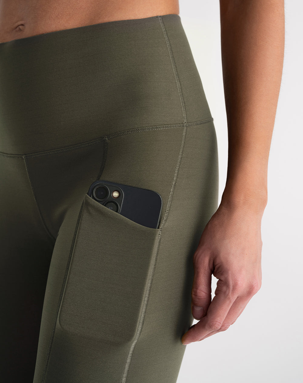 Legging deportivo control abdomen verde mujer