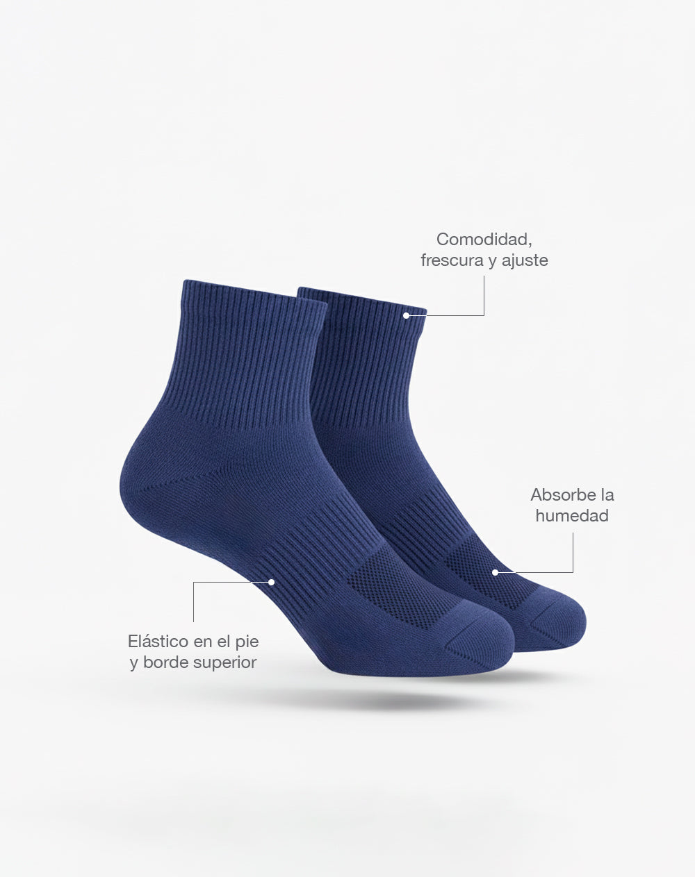 Medias deportivas hombre tobilleras algodón azules