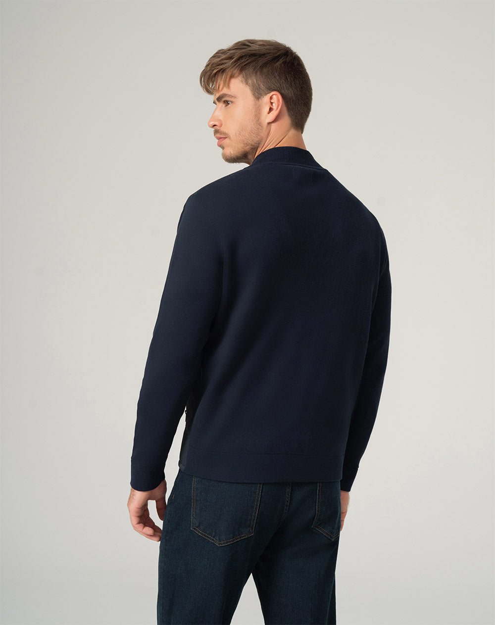 Chaqueta regular fit sin capucha azul
